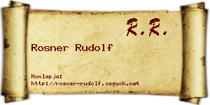Rosner Rudolf névjegykártya
